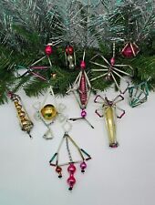 Antique Tubes and Beads Pendants Ornaments Glass Vintage Decorations 1950s
