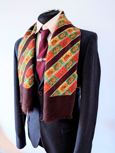 Men vintage paisley scarf - men's,