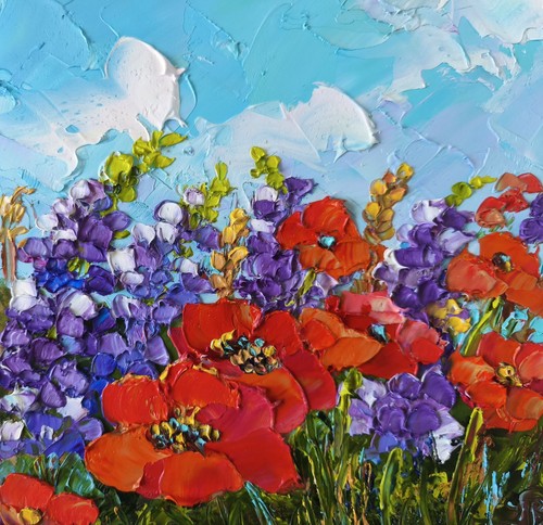 Original oil painting red - original,