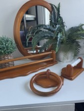 Vintage Pine Oval Wall Mirror