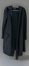 Womens Long Grey Jigsaw Cosy Cashmere & Wool Edge To Edge Cardigan Size Large
