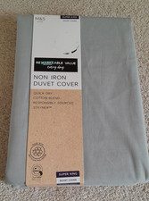 New M & S Home Superking Duvet Cover, Grey, Non-Iron