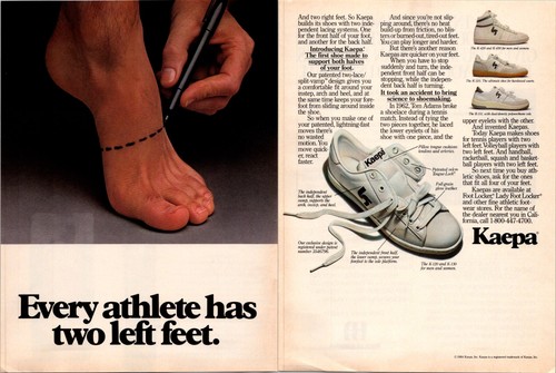 1984 kaepa shoes print ad - kaepa,