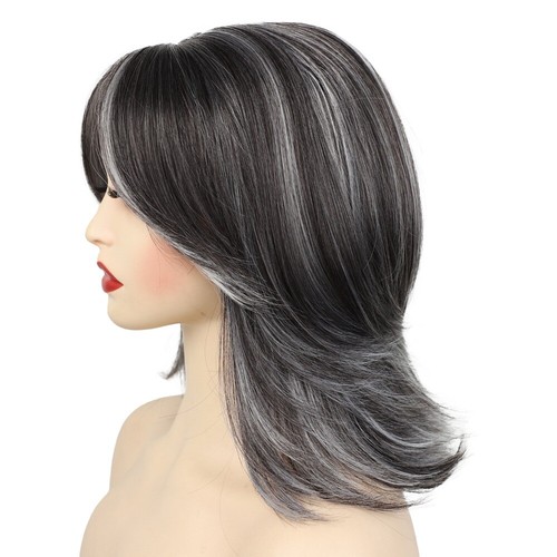 Layered wigs with bangs - wigs,