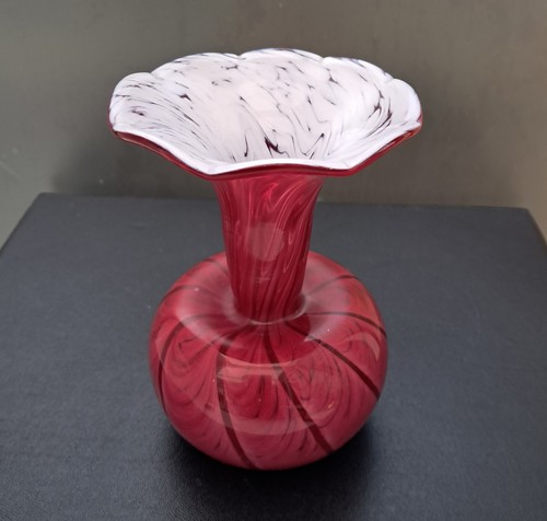 Vintage cranberry glass melon - cranberry,