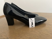 Pavers Black Patent Heeled