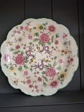 James Kent Old Foley Chinese Rose Dessert Plate Scalloped Birds Made In England