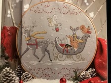 Reindeer Sleigh Owl Fox Squirrel Deer Rabbit Christmas Cross Stitch Chart