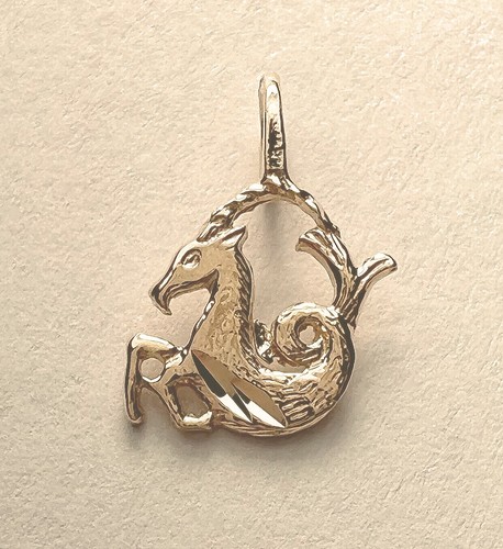 New 14k yellow gold capricorn - new,