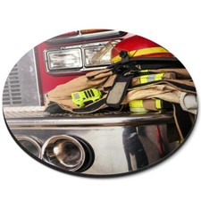 Round Mouse Mat Fireman