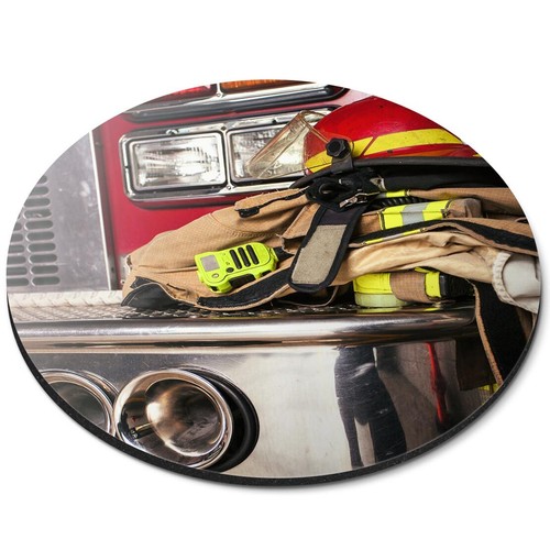 Round mouse mat - mat, fireman