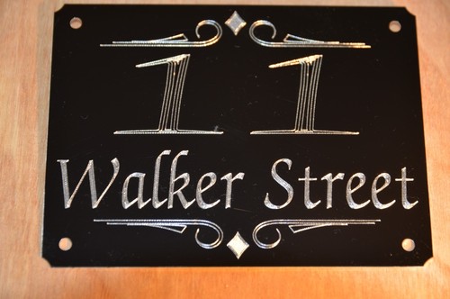 Door number name plaque plate