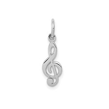 10k White Gold Treble Clef