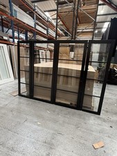 Black glazed internal door - black, set