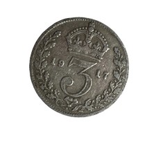 1917 silver threepence george - 1917,