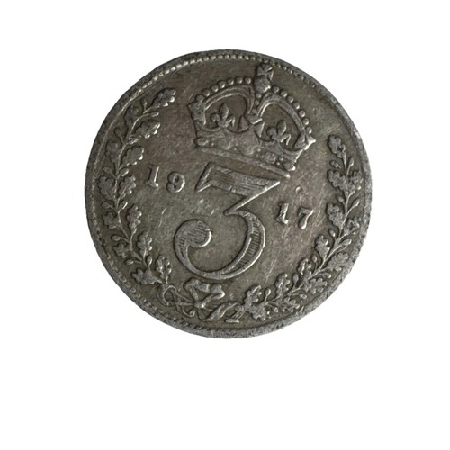 1917 silver threepence george - 1917,