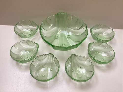 Art deco green glass - green, desert