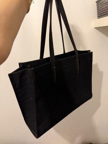 Zara mock croc black - , large