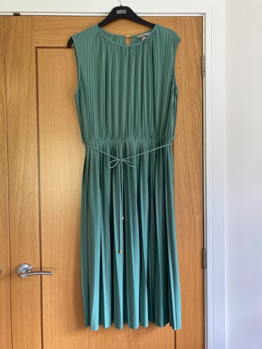 Ladies green midi dress - midi, m