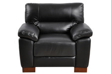 Genuine Leather Sofa Set Black