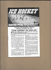 Wembley Lions v Brighton Tigers November 9th 1957 **Good Condition**