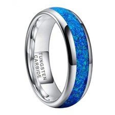 6MM Blue Opal Inlay Tungsten