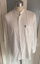 Mirto White Mandarin Collar Striped Button Up Shirt Men’s Size XXL Top Summer