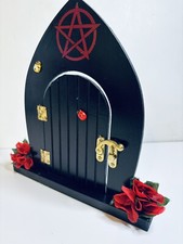 Black Gothic Fairy Door Red