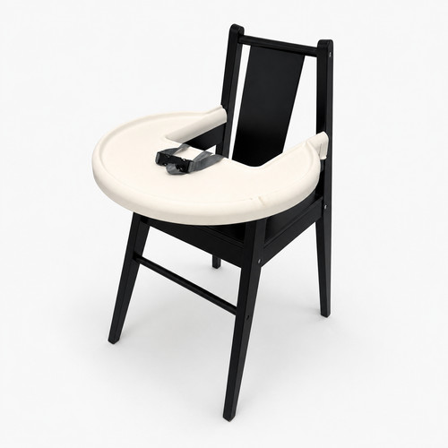 Black baby toddler high chair - black,