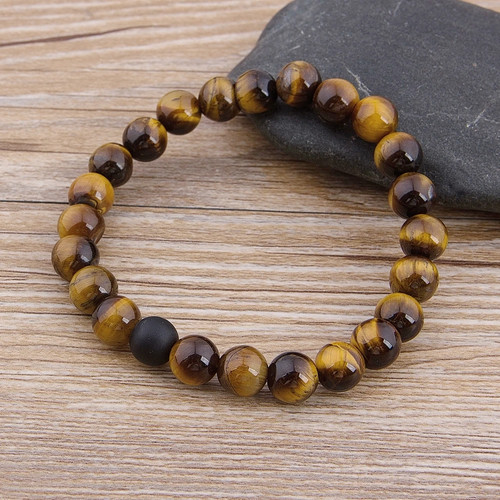 Unisex marble bead tiger eye - unisex,