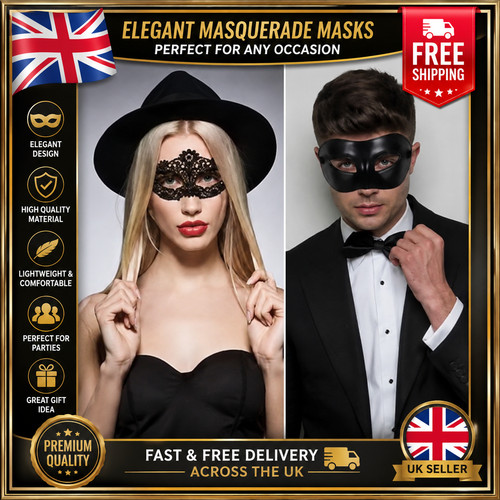 Black lace masquerade - black, set