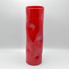 1960s MCM BACS San Marino Ceramica Tall Red Orange Knobbly Vase 33cm tall