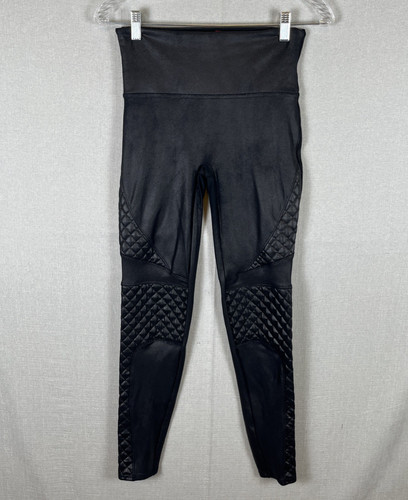 Spanx black faux leather moto - leather,