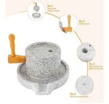 Stone Grain Mill, Hand Stone Grinder, Natural Granite Paste Mill, Manual Dry/Wet