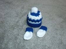 EVERTON FOOTBALL CLUB BOBBLE HAT & MITTS TO FIT NEWBORN 0-3 BABY BOY