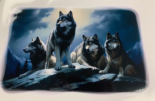 Wolf pack mountain scene - mountain,