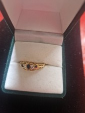 18ct Victorian style sapphire and diamond engagement ring. Repair or scrap.