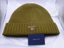 GANT Wool Lined Beanie Hat in Olive Green / Autumn Pear, Unisex - 9910000/324