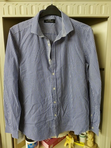 Mens blue check long sleeve - blue,