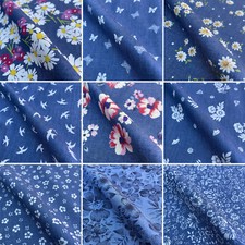 Printed denim chambray 100 - denim, 100%