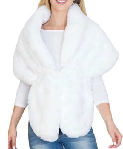 Cape white faux - white, wrap