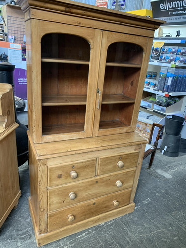 Antique pine bookcase - antique,