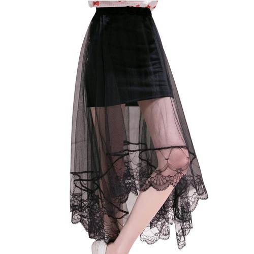 Black maxi skirt - skirt, slit