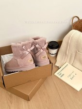 Ugg Classic Bailey Bow Ribbon Boots Sheepskin Women US4-US9 (Water Resistant)