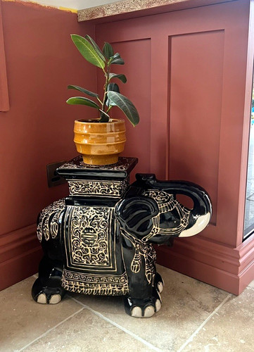 Ceramic elephant plant stand - elephant,
