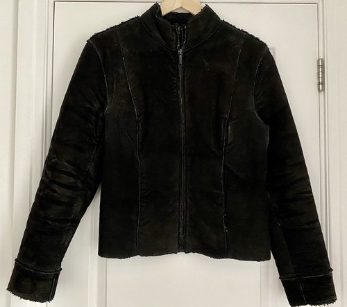 Ladies black sheepskin leather - ladies,
