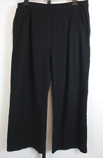 Zaggora Camden Wide Leg Pant Knit Womens Size 14 Black Pull On Pleated