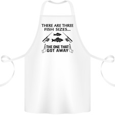 Three Fish Sizes Funny Fishing Fisherman Cotton Apron 100% Organic