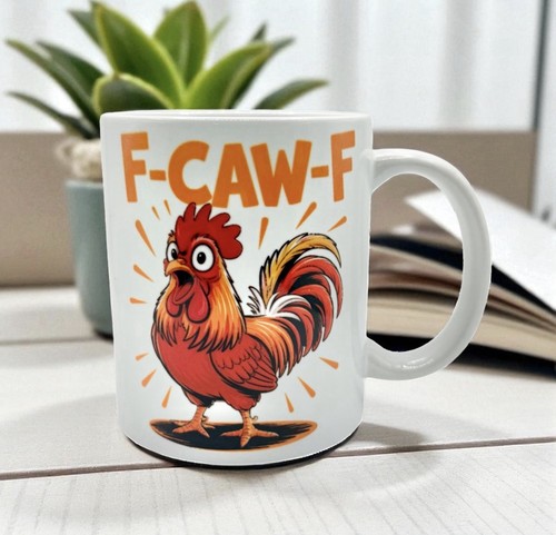 Caw funny rooster mug 11oz - rooster,
