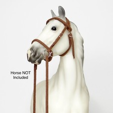 Handmade Breyer Traditional 1:9 Scale Walnut Brown Bridle Model Horse Tack